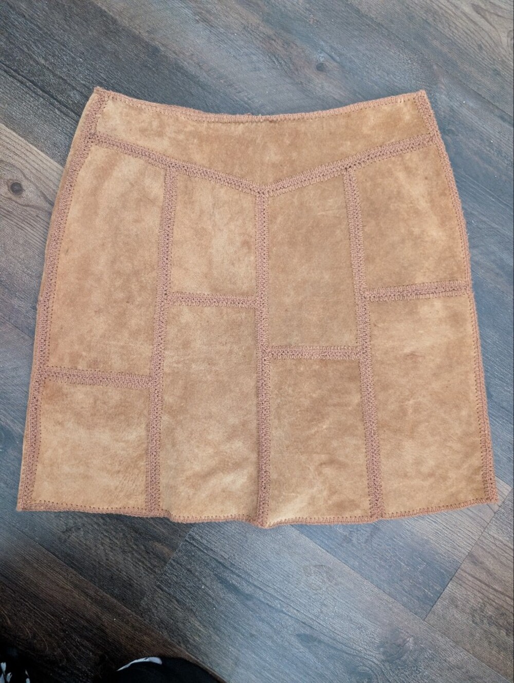 Beautiful Suede Leather Vintage Y2K Skirt Western Boho Size 6 Embroidered - Picture 5 of 9